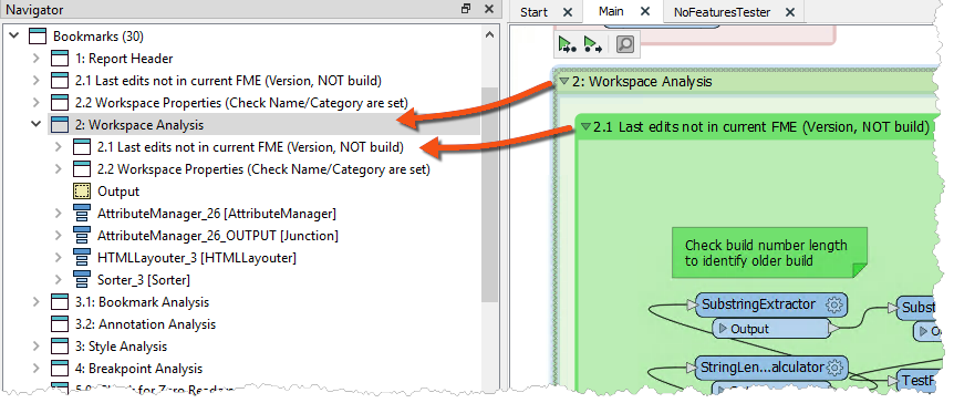 Viewing bookmarks in the Navigator